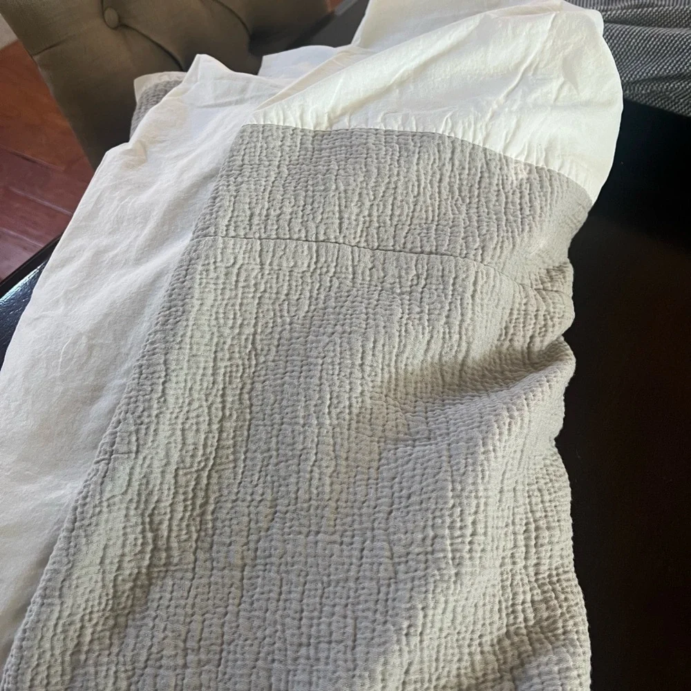 West Elm Textured king Bedskirt